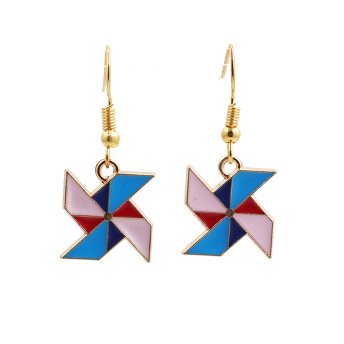 LRC Anting Gantung Fashion Windmill Windmill Panda Dripping Alloy Earrings K83020