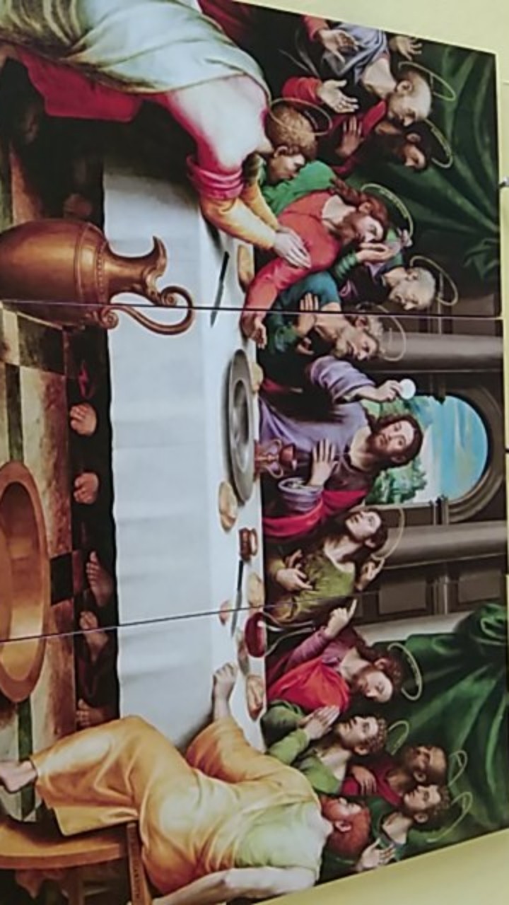 Poster Kayu Perjamuan Kudus Walldecor Nasrani Kristen Katolik Perjamuan Terakhir