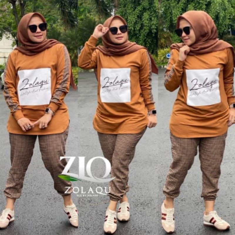 Setelan Zolaqu ori cokelat