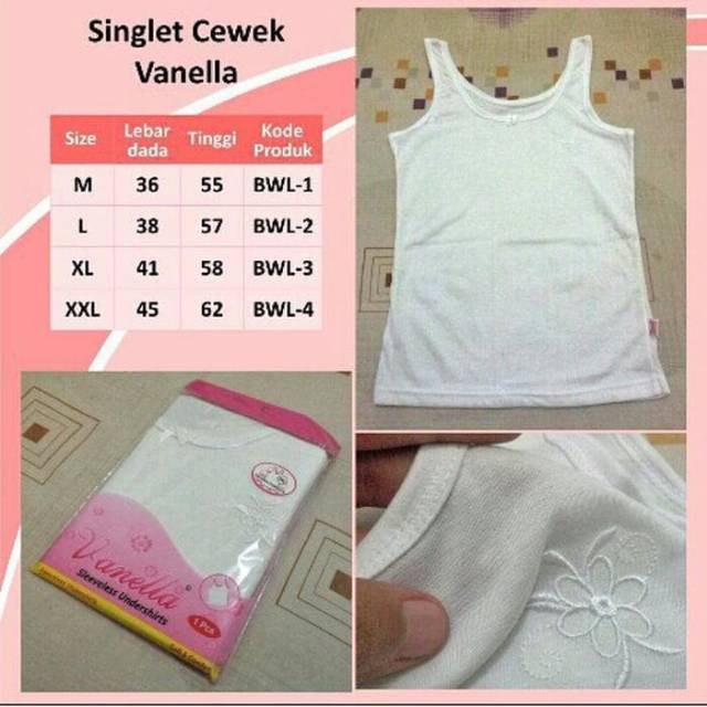 Kaos Dalam Wanita / Singlet Wanita Merk VANELA