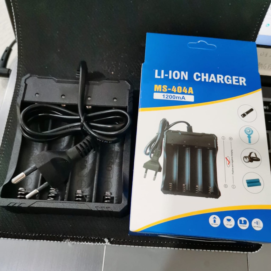 Charger Deskop BATRE Charger Batre Desktop 2 slot Kabel Baterai 18650 / Alat Cas Baterai batrai