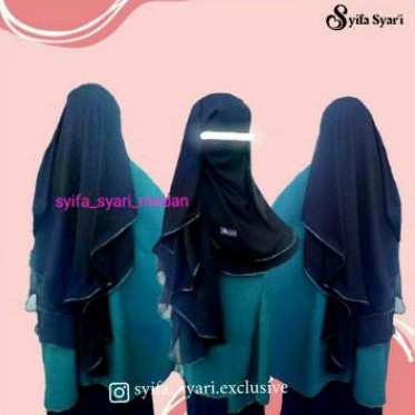 Niqab yaman purdah 2 layer cadar 2 layer panjang sebokong dan sepaha