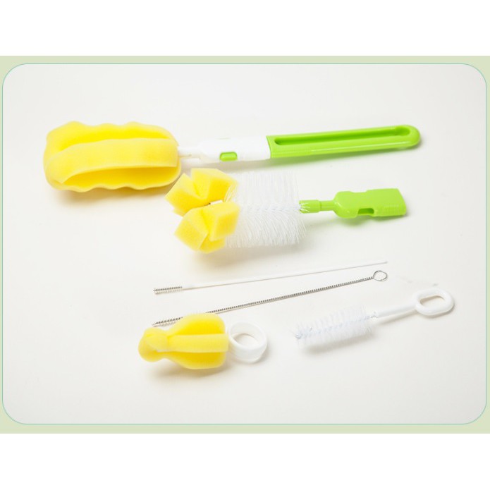 (Pimenova) Sikat Botol Susu Bayi Set 6in1 / Baby Bottle Brush / Complete Set Bottle Brush