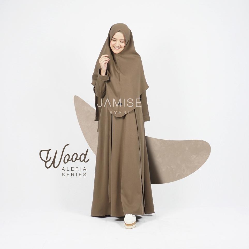 Set Gamis+Khimar Syari | Aleria Series - Wood | Jamise
