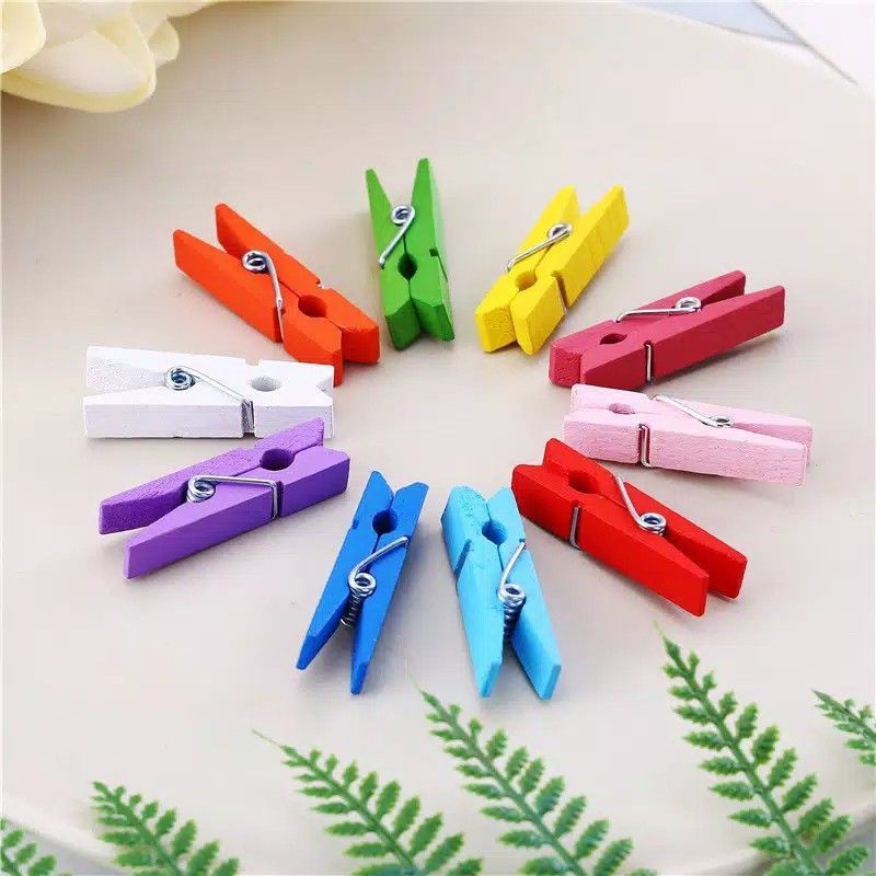 Jepitan Warna / Penjepit Kayu / Wooden Clip Klip Jepitan Foto Murah