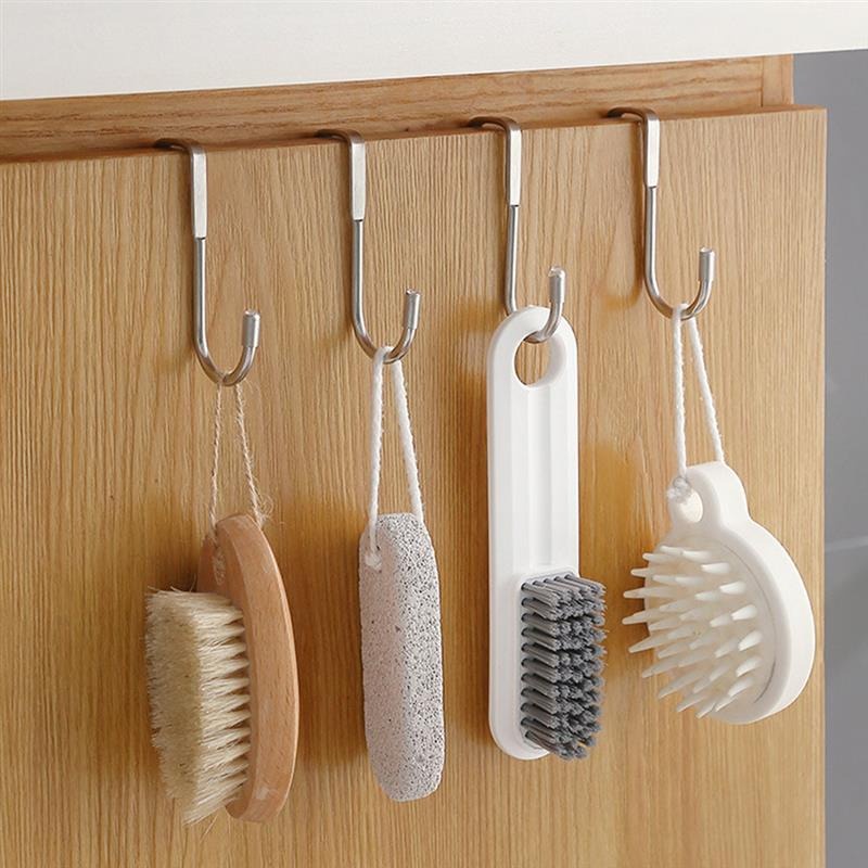Gantungan Pintu Lemari Cantolan Tambahan Pengait Kait Kuat Serbaguna Tas Jaket Baju Celana Peralatan Dapur Lap Tangan Handuk Hook Cabinet Door Hanger Stainless Steel