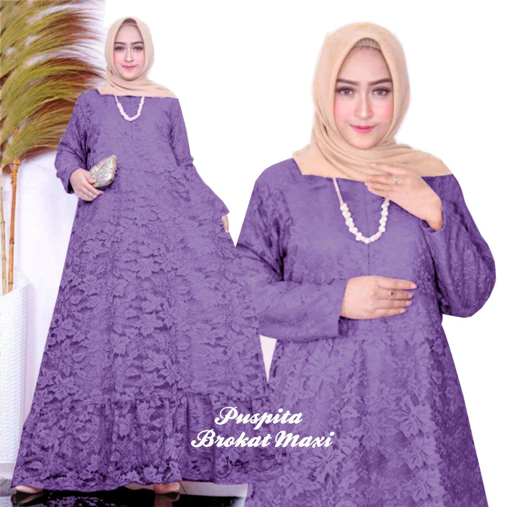 HOPYLOVY - Maxi Brukat Jumbo Sleting Depan / BUSUI Friendly Puspita