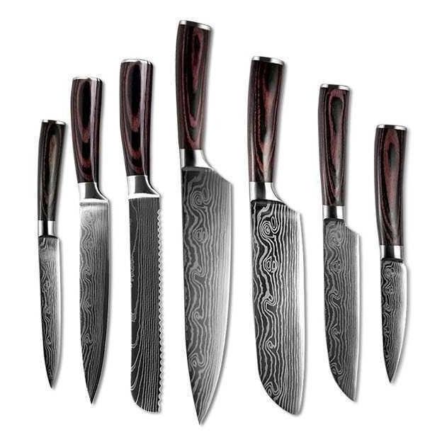 

Xituo Set Pisau Dapur Damascus Pattern Stainless Steel 7 Pcs - Dl7 9Nwxdxu83W