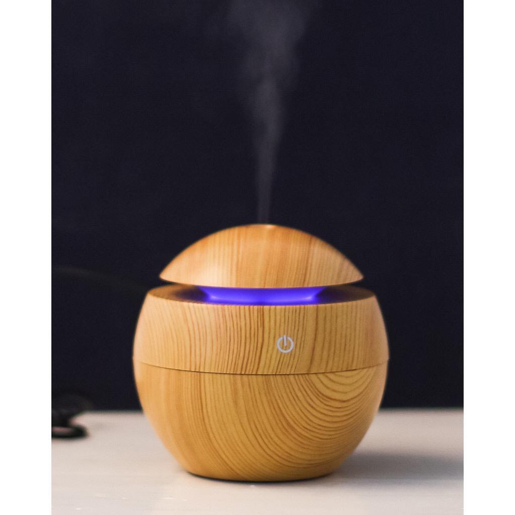 (JC) Humidifier Air 130ML Motif kayu Aromaterapi Difuser Model Bulat Kecil Polos TANPA REMOTE