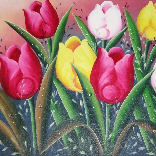 Lukisan Bunga Tulip Yang Indah Mempesona Shopee Indonesia
