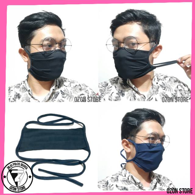 Terlaris Masker Kain Hijab Polos Warna