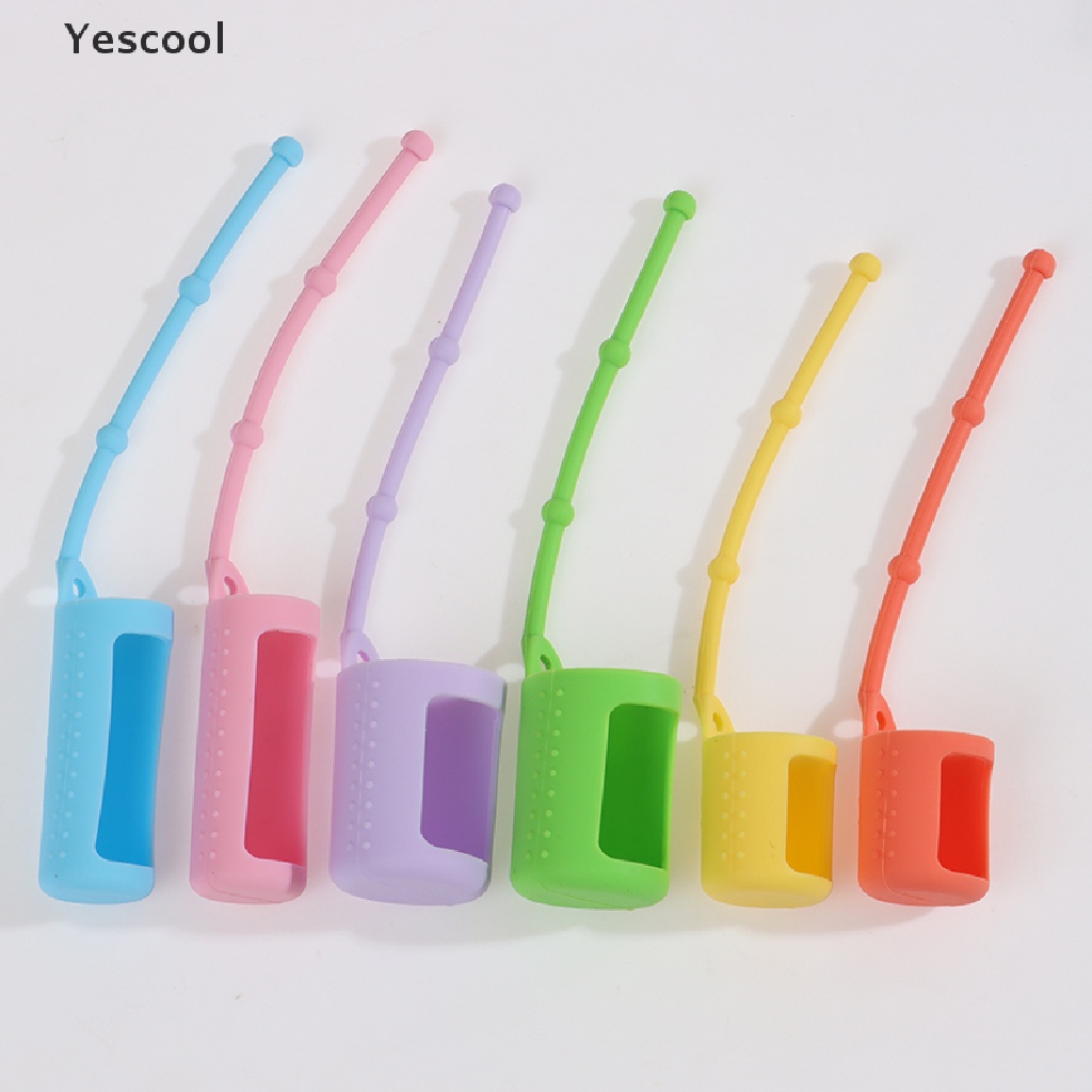 Yescool 6Pcs Casing Pelindung Botol Minyak Esensial 5 / 15 / 10ml Bahan Silikon