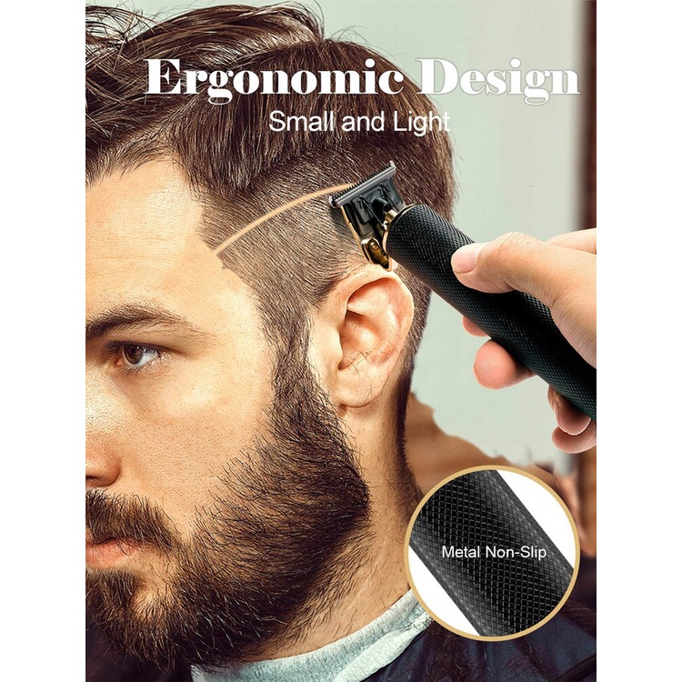 Pencukur Rambut Pria Cordless Professional Hair Clipper Kits T-Blade 0mm Zero Gapped Baldhead Shaver