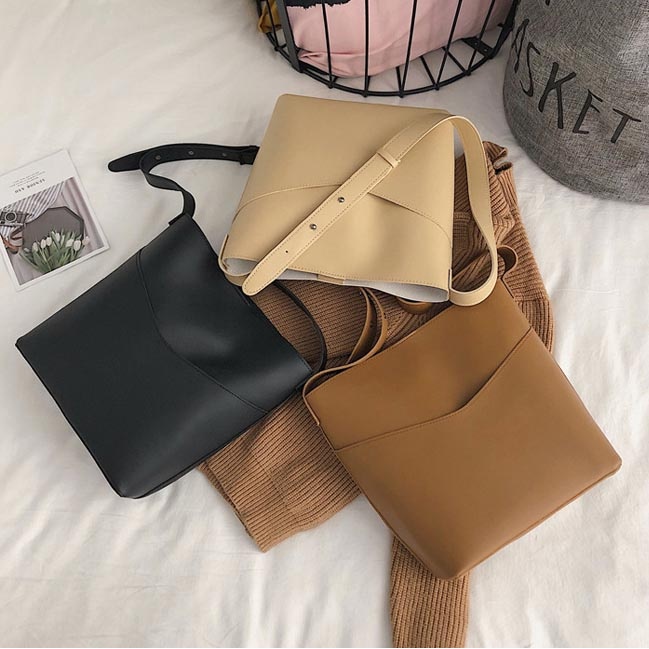 Tas Selempang Wanita Crossbody Pocket Bag 2 in 1 Polos Retro Style Terbaru - TW206