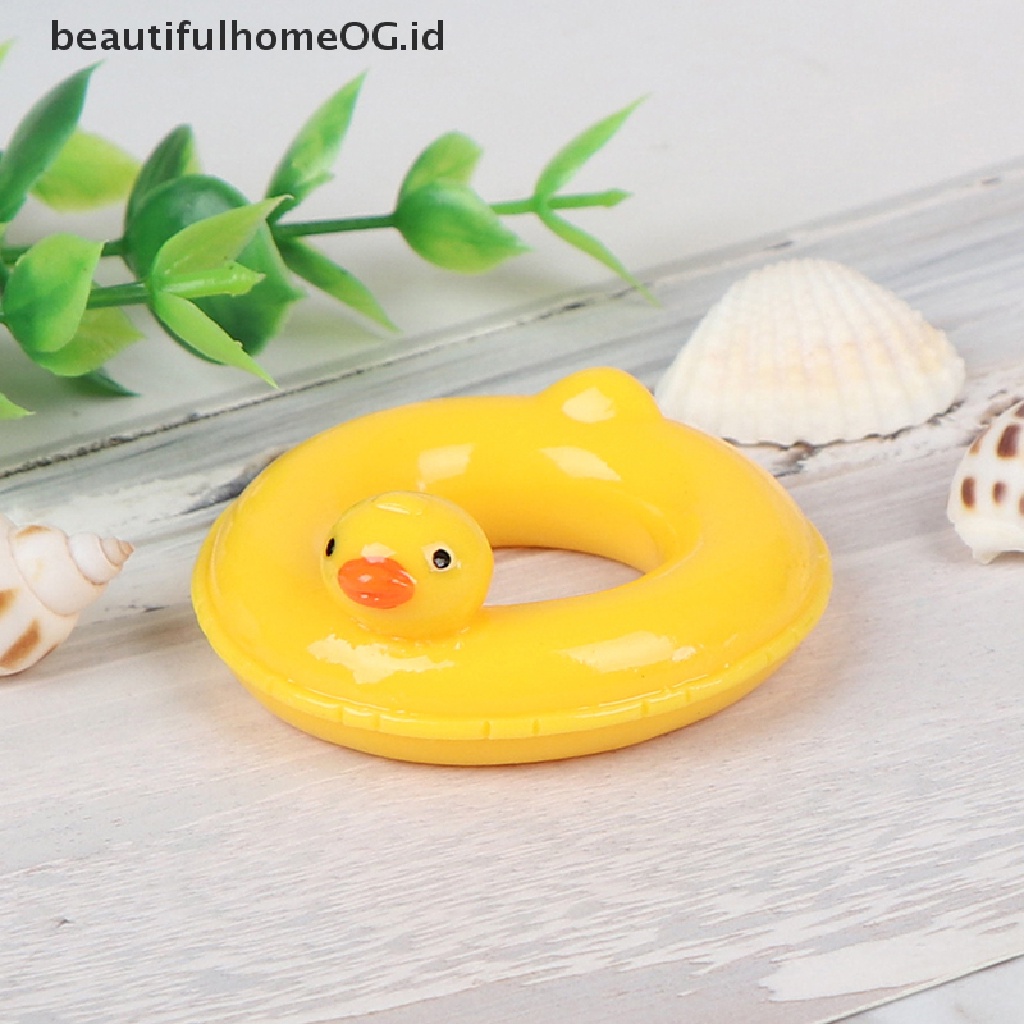 Miniatur Ban Renang Bebek Kuning Untuk Dekorasi Rumah Boneka 1: 6 1: 12