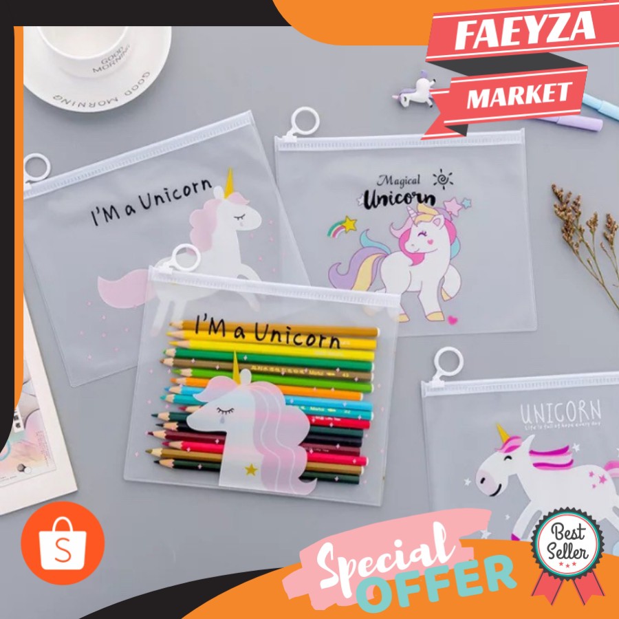 

Tempat Pensil Motif Unicorn / Zipper Bag Unicorn / Pouch Travelling Unicorn