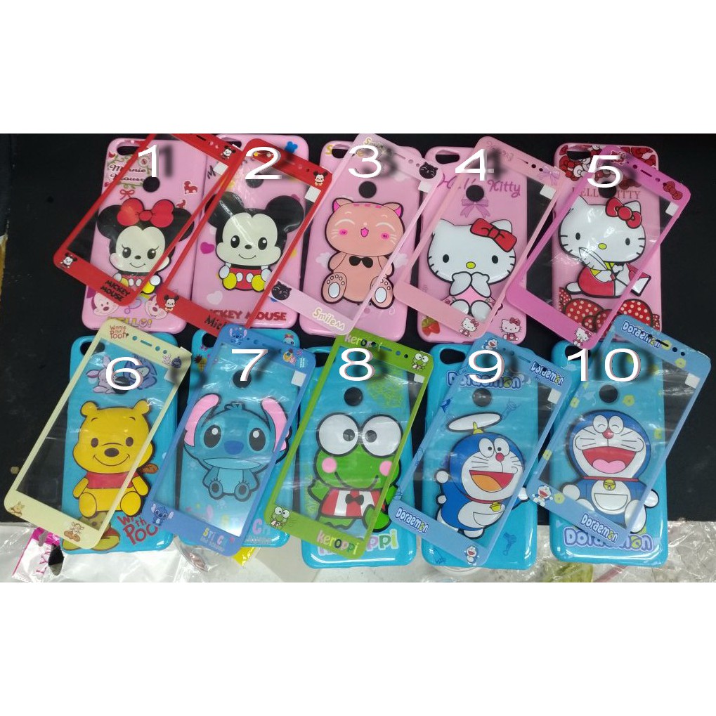 Case Jelly Double Doll 3D Disney Tempered Oppo F1s A59 F5 A83