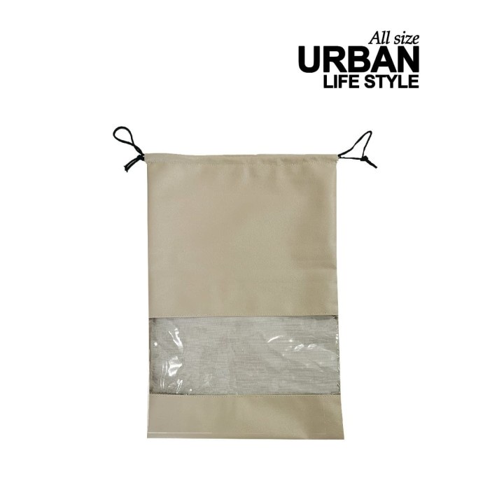 URBAN Tas Serut Drawstring Serbaguna / Tas Sepatu Synth Leather Waterproof