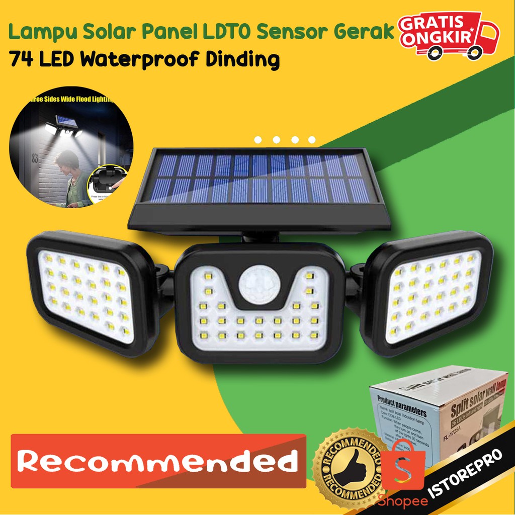 Lampu Tenaga Surya Solar Cell LDTO Panel Sensor Cahaya Taman Rumah
