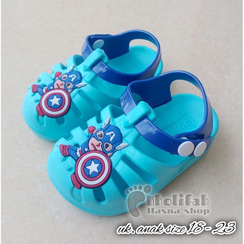 sandal baim anak 8bulan - 3 tahun logo kapten amerika lucu size 18-23 yumeida a20111xs