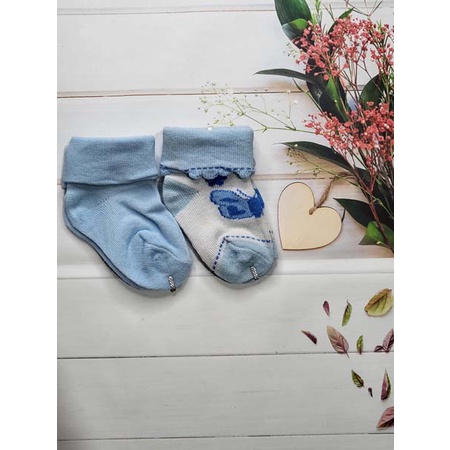 isi 2 pasang kaos kaki bayi cewe cowo ukuran 8-13cm kualitas import