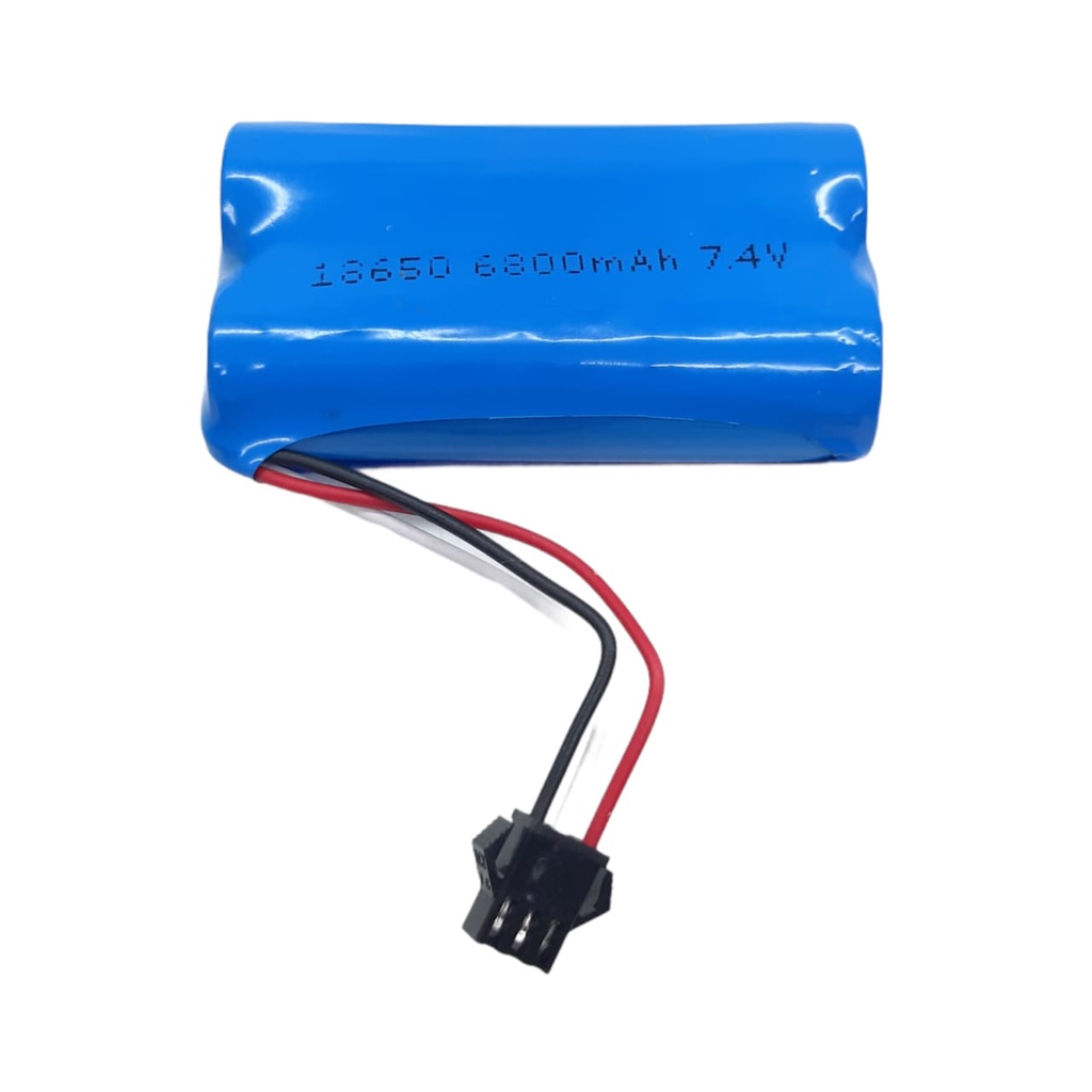 Baterai Charger Mobil RC 2x Li-ion 18650 Soket Hitam 3 Pin 7.4V - 6800mAh