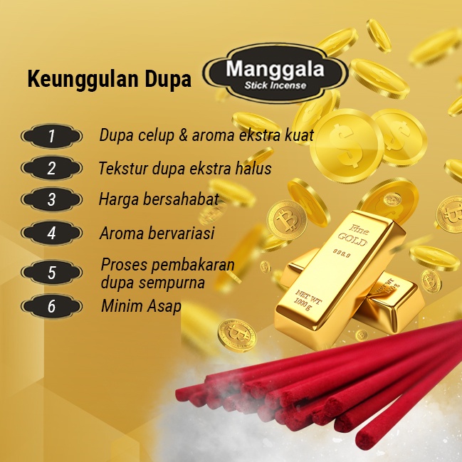 Dupa/Hio Wangi Good Luck Manggala Stick Merah 32cm ± 780 Stick/800gr