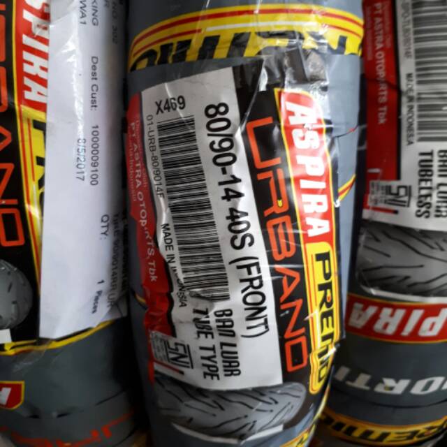 Aspira Premio Urbano 80/90 - 14 Front . Ban Depan Tubetype