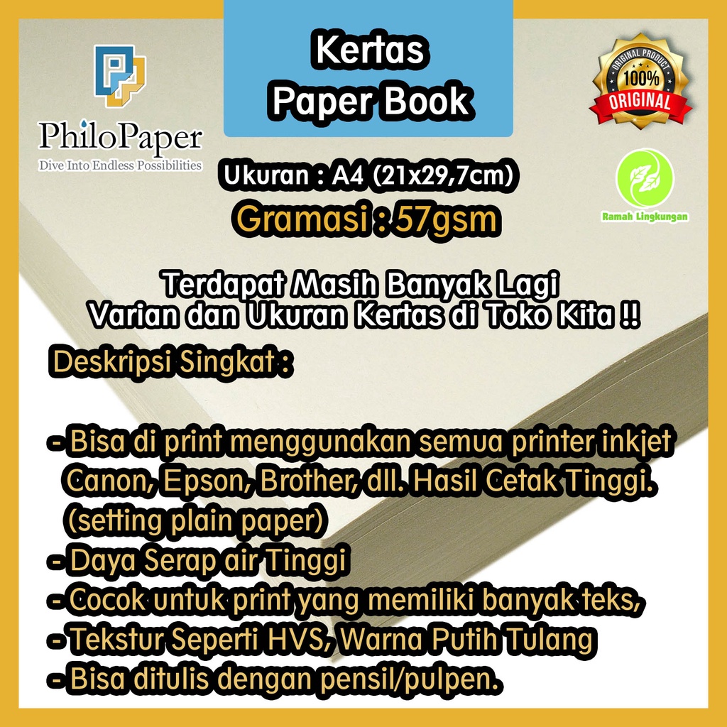 

Kertas Paperbook 57 Gsm A4