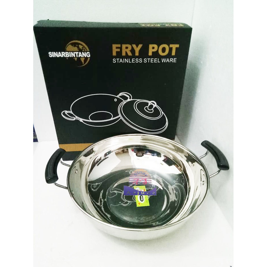 WAJAN FRY POT WARE STAINLESS STEEL 32CM