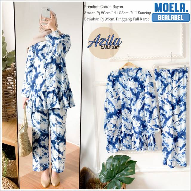 Azila Set / Setelan Hijab Murah Setelan Motif Tie Dye