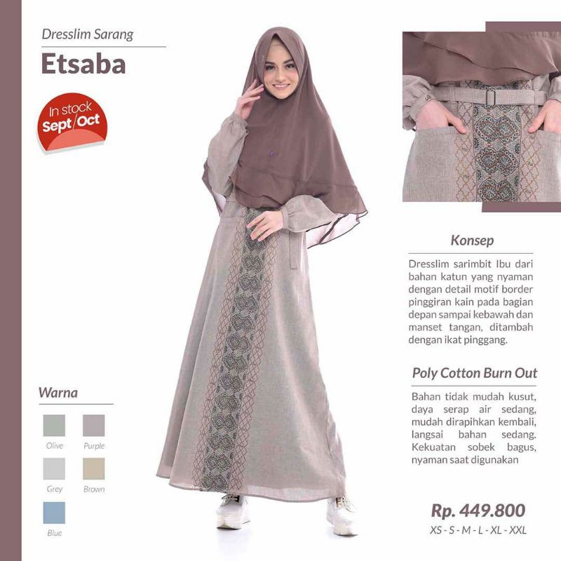 Dresslim etsaba gamis rabbani gamis diskon