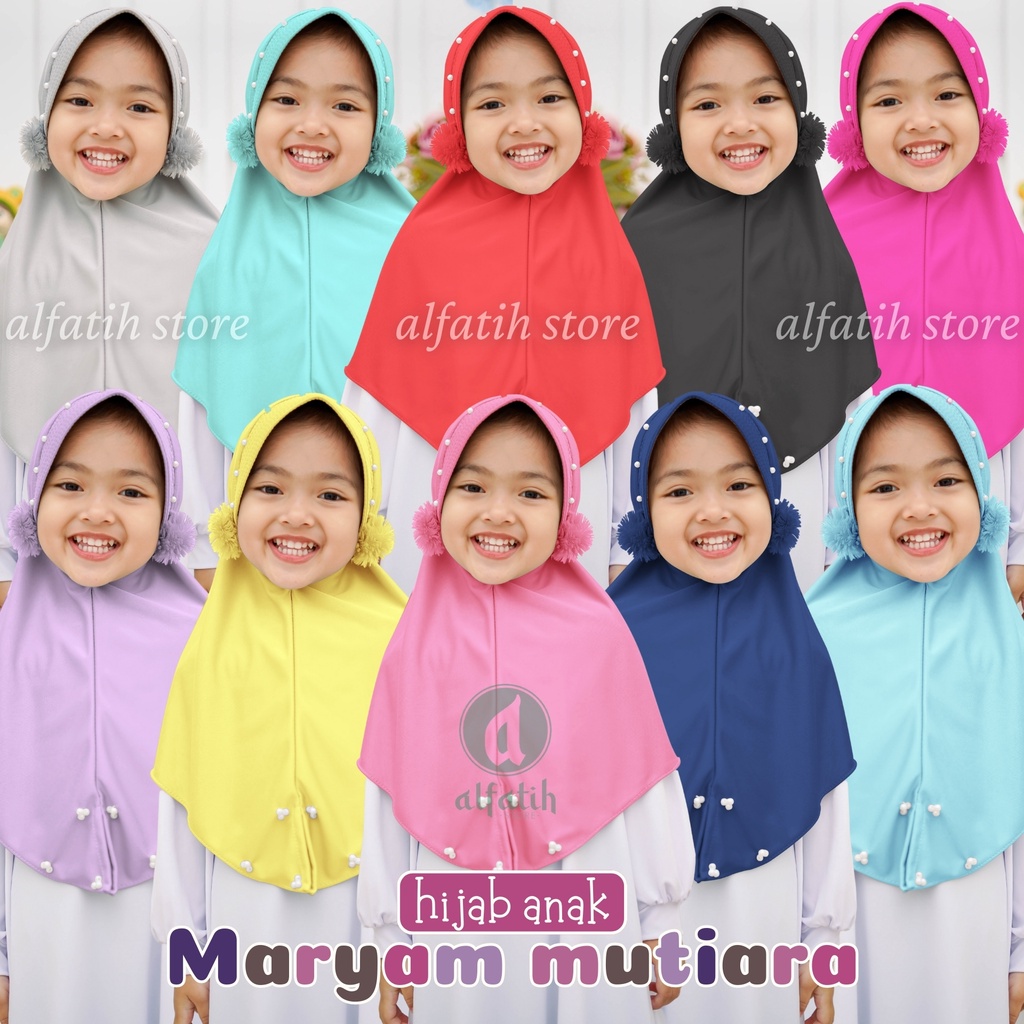 JILBAB ANAK TK - SD MARYAM MUTIARA / MUTIARA REMPEL / JILBAB ANAK USIA 4-7 TAHUN / PAKAIAN MUSLIMANAK PEREMPUAN / KERUDUNG ANAK TK / HIJAB ANAK TK-SD KHIMAR ANAK