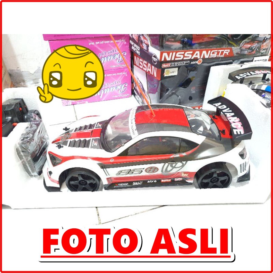 READY NEW Mobil rc drift Merah besar vmax turbo 4WD skala 1:10 sanzuan Double socket baterai speed