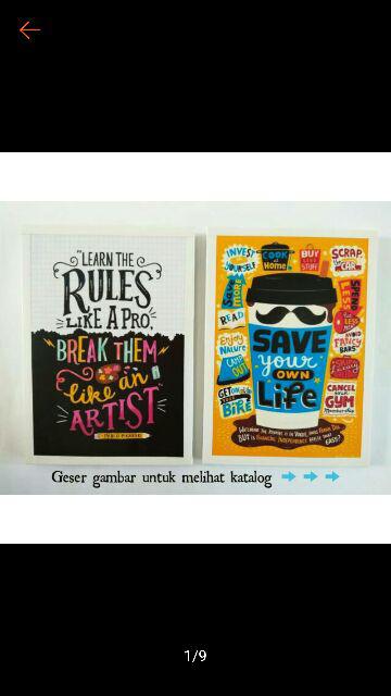 Promoooo!!! 1 Buah Wall Decor Frame Fiber A4 - Quotes Lifess Series Hiasan Dinding Shabby Chic