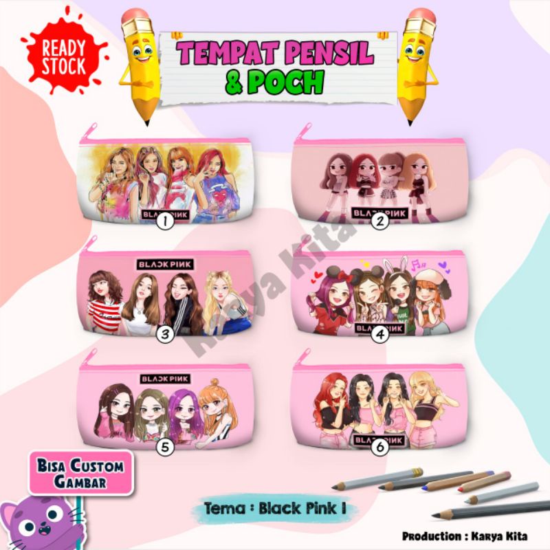

tempat pensil karakter terlaris anime black pink 1