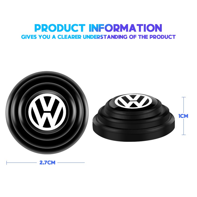 4 / 8 / 12pcs Stiker Pintu Mobil Bahan Silikon Shockproof Untuk Volkswagen Golf Tiguan GTI Touareg Touran Passat T-Roc