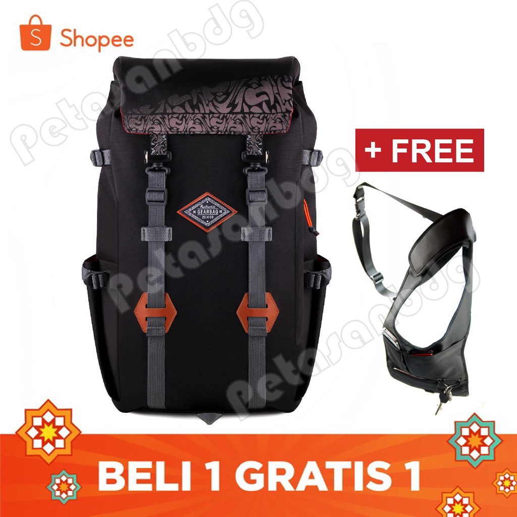 PTS -Gear Bag Eternity Mountaineering Backpack + FREE Men's Armpit Hidden Underarm Shoulder Bag - Black