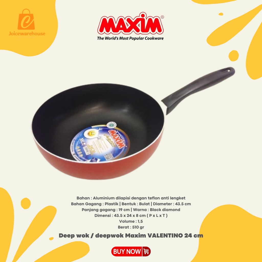 Deep wok / deepwok Maxim VALENTINO 24 cm