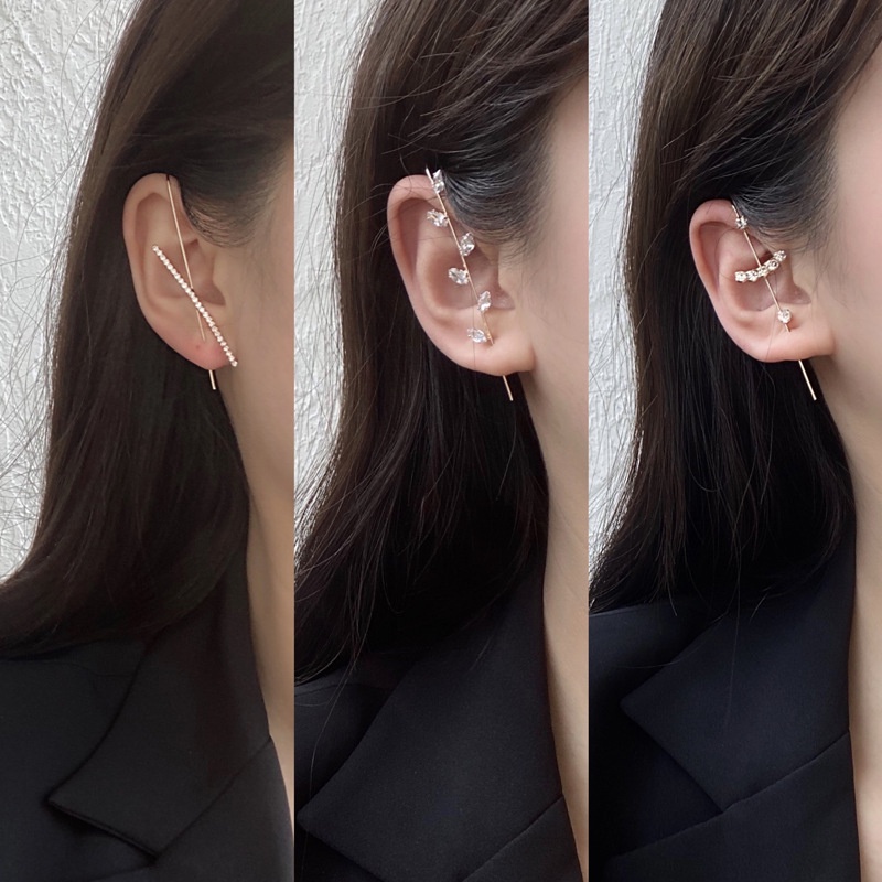 Anting Hypoallergenic Desain Kupu-Kupu Aksen Berlian