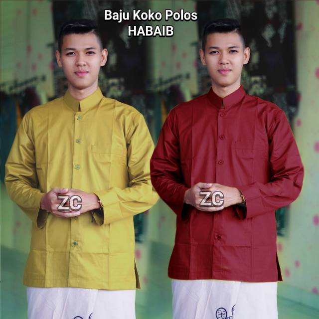 BAJU KOKO POLOS HAIBAH / HABAIB / KYAI / USTADZ GROSIR KOKO MURAH