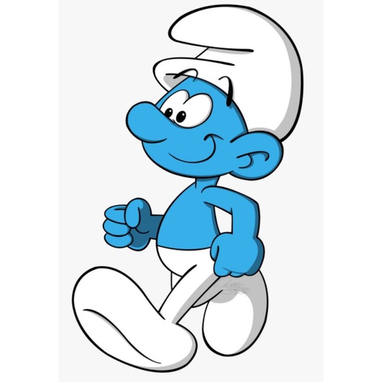 Kaos anak motif smurf