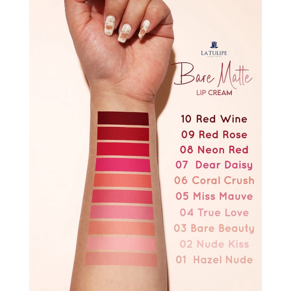 LATULIP BARE MATTE LIP CREAM PEWARNA BIBIR LIPSTICK LATULIPE KOSMETIK