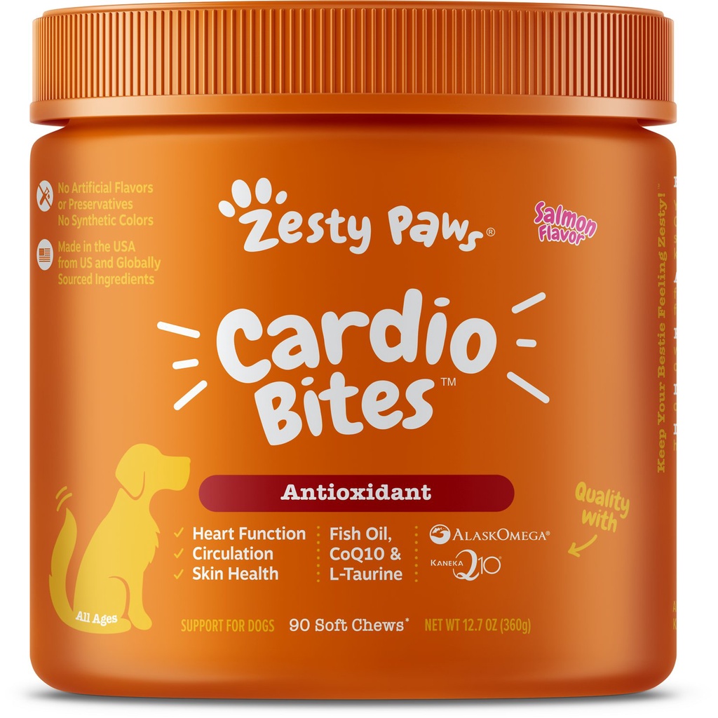 Zesty Paws Cardio Bites - Antioxidant Heart Vitamin