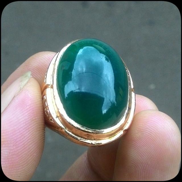 CINCIN NATURAL GREEN CHALCEDONY IJO BOTOL BIG SIZE