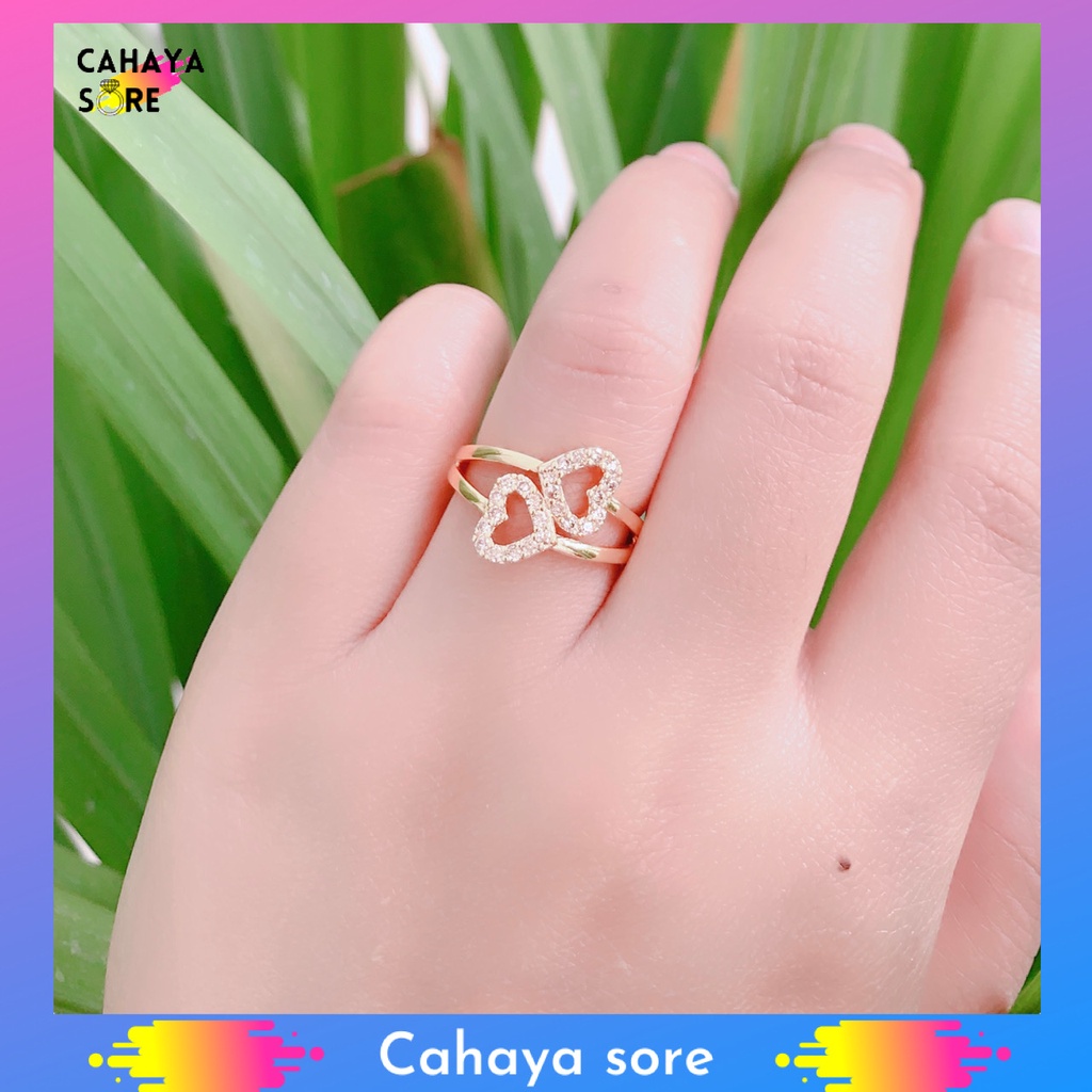 Cincin Xuping Gold Cincin Dewasa Model Permata Love CD55