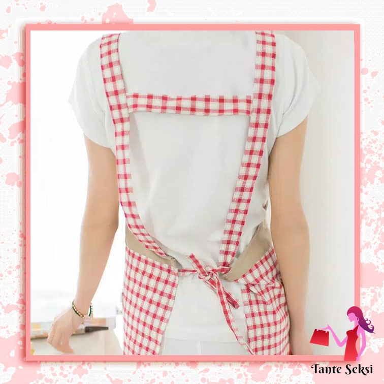 Celemek Masak Apron Masak Korea Home Apron Celemek Kain Katun