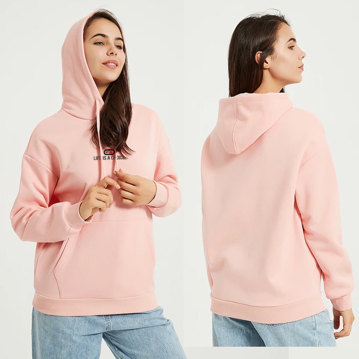 Jaket Wanita  Hoodie Sweater Baby Pink On Off sweater big size M L XL XXL XXXL XXXXL XXXXXL