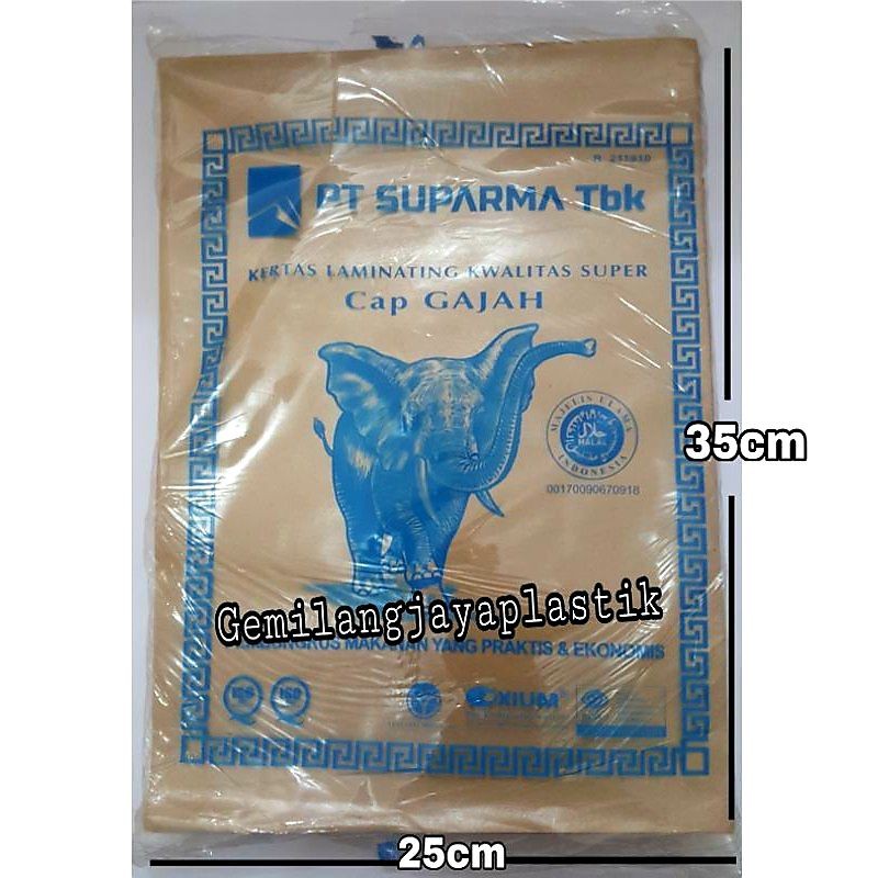 Kertas Coklat Bungkus Nasi Cap Gajah Biru 25x35cm Isi 250 Lembar