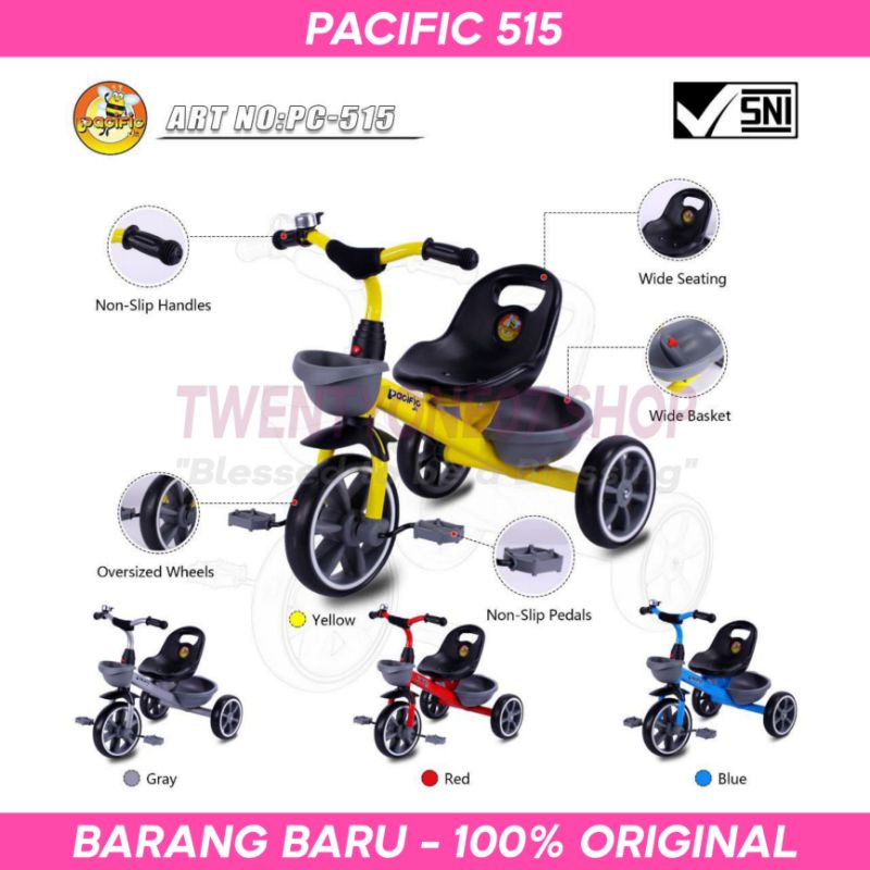 Sepeda Anak Roda 3 Tiga Pacific 515 Usia 1-3 Tahun